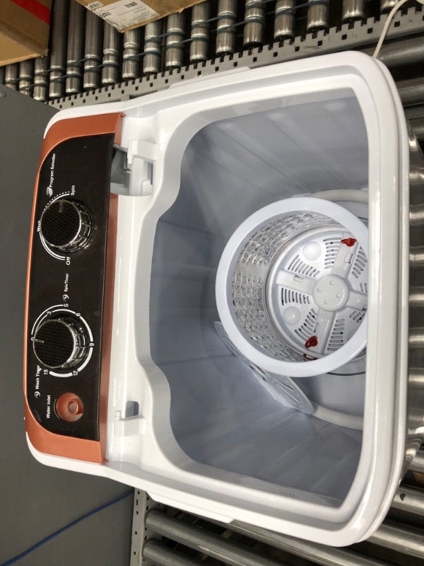 Photo 1 of Tiktun Portable XPB40-1218A Mini Single Tub Machine w/Wash and Spin Cycle,11lbs Capacity for Camping,Apartments,Dorms,RV, Black and Brown Single Tub Washing Machine Black and Brown