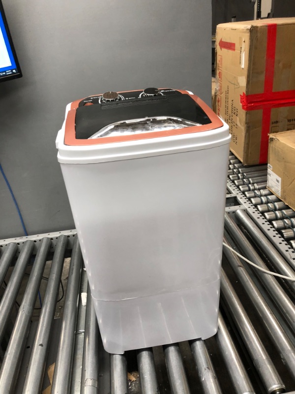 Photo 1 of Tiktun Portable XPB40-1218A Mini Single Tub Machine w/Wash and Spin Cycle,11lbs Capacity for Camping,Apartments,Dorms,RV, Black and Brown Single Tub Washing Machine Black and Brown