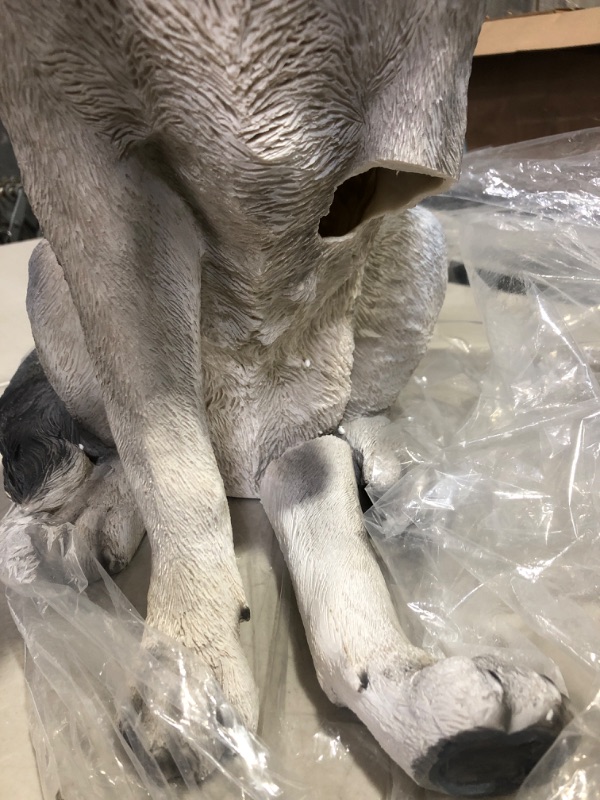 Photo 3 of Hi-Line Gift Ltd. Sitting Grey Wolf Statue