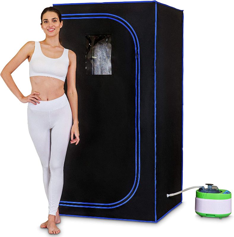 Photo 1 of **MISSING LID**
SereneLife SLISAU35BK Full Size Portable Steam Sauna –Personal Home Spa, with Remote Control, Foldable Chair, Timer