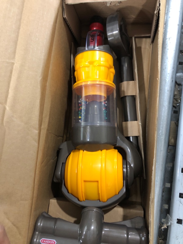 Photo 2 of Casdon Dyson Ball | Miniature Dyson Ball Replica For Children Aged 3+ | Features Working Suction To Add Excitement To Playtime Grey/Yellow