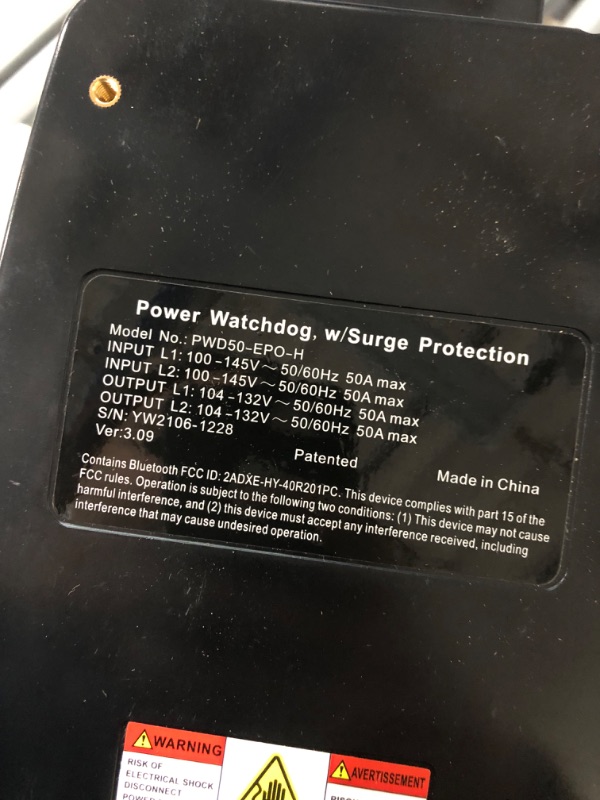 Photo 3 of Power Watchdog PWD50EPO, Bluetooth Surge Protector with Auto Shutoff, 50 Amp, Portable