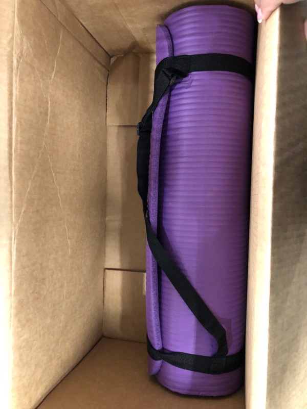 Photo 2 of BalanceFrom All Purpose 1/2-Inch Extra Thick High Density Anti-Tear Exercise Yoga Mat with Carrying Strap and Yoga Blocks Purple Mat Only