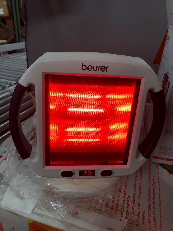 Photo 5 of Beurer IL50 Infrared Heat Lamp, Red Light Heat Device (Portable), for Muscle Pain and Pain Relief, for Cold Relief, Improves Blood Circulation, 300W, Safety-Features