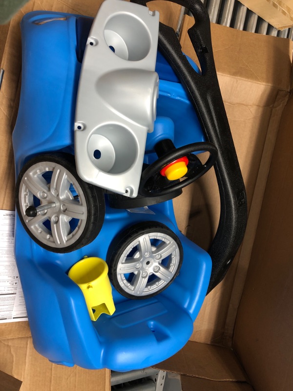 Photo 2 of *Unknown Missing Hardware* Best Choice Products Kids 3-in-1 Push and Pedal Car Toddler Ride On w/ Handle, Horn, Music - Blue