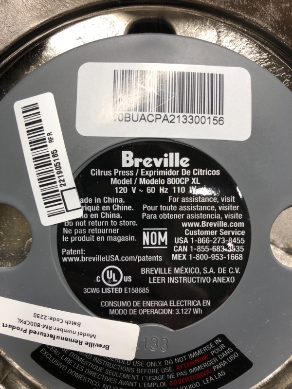 Photo 3 of *Unknown Functional* Breville 800CPXL Remanufactured the Citrus Press Pro