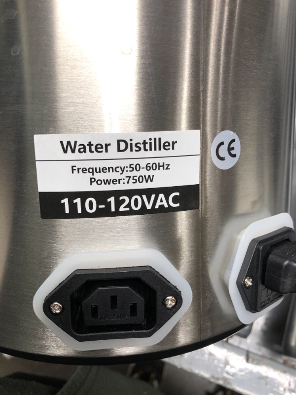 Photo 5 of *Didn't Power On/Parts Only* ECO-WORTHY 1 Gallon Water Distiller Timeable Pure Water Distillation with 304 Stainless Steel Filter and CNC Timing LCD Display for Home Countertop 110V