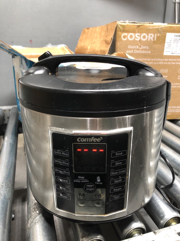 Photo 2 of *Tested/Damage-See Photos* COMFEE' Rice Cooker, Slow Cooker, Steamer, Stewpot, Saute All in One (12 Digital Cooking Programs) Multi Cooker (5.2Qt ) Large Capacity, 24 Hours Preset & Instant Keep Warm Professional 20-cup cooked/10-cup uncooked