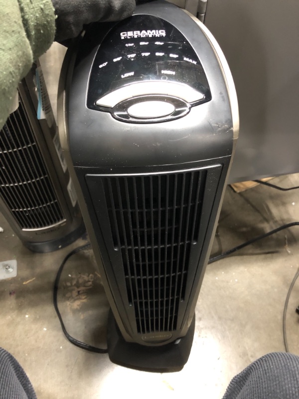 Photo 2 of *Tested* Lasko Oscillating Ceramic Tower Space Heater for Home with Adjustable Thermostat, Timer and Remote Control, 22.5 Inches, Grey/Black, 1500W, 751320