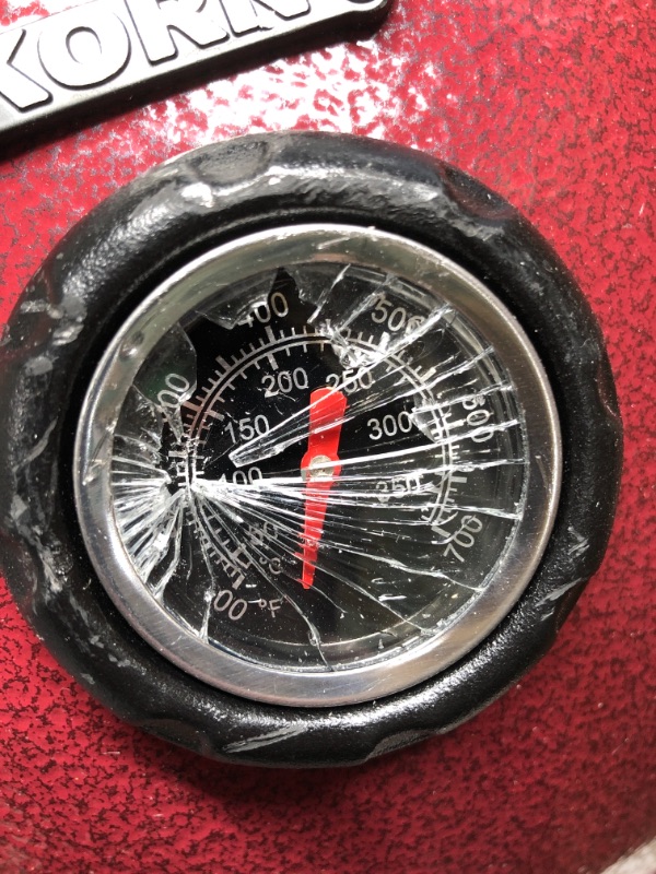 Photo 1 of ** SEE NOTES** Temperature Gauge Damaged-See Photos* Char-Griller Akorn Jr. Kamado Kooker Charcoal Grill - Red