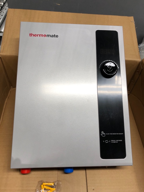 Photo 2 of *Unable to Test* Tankless Water Heater Electric 27kW 240 Volt, thermomate On Demand Instant Endless Hot Water Heater, Digital Temperature Display for Residential Whole House Shower, 114A GRAY 240V/27kW