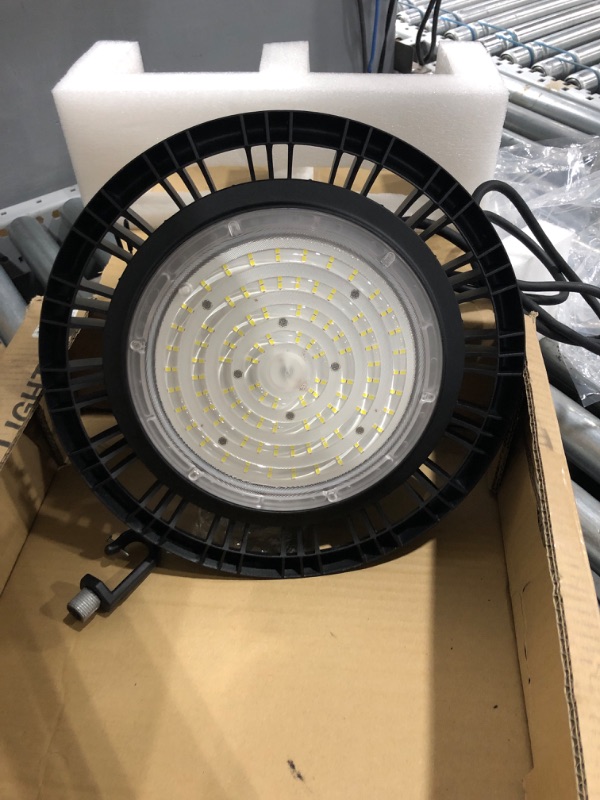 Photo 1 of LED High Bay Light, 100W UFO LED High Bay Lights, 12000LM Eqv.400W MH/HPS 5000K LED Shop Lights with US Plug 5' Cable, IP65 Warehouse Light, Area Light Bay Lighting for Shop Garage Workshop 