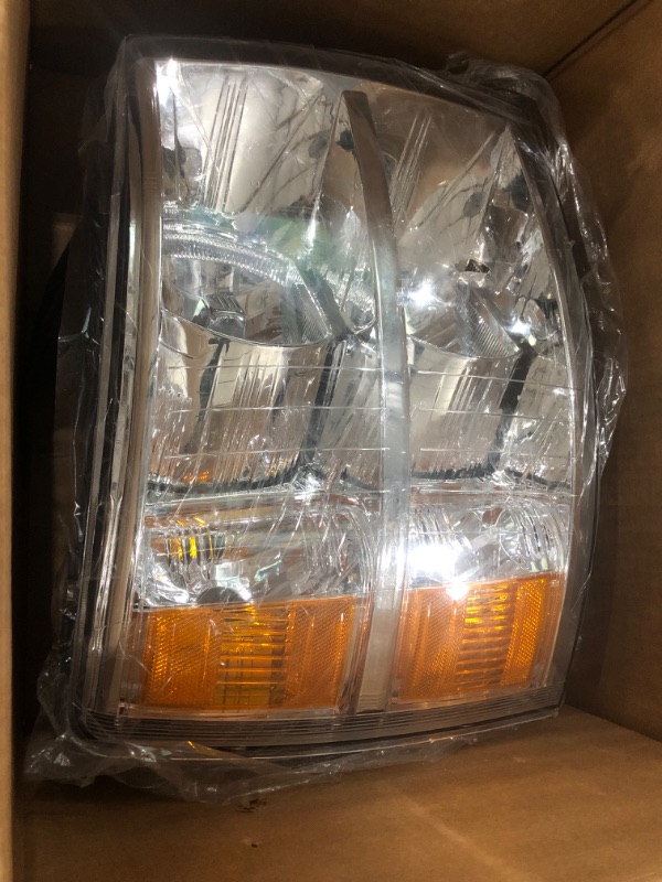 Photo 1 of ADCARLIGHTS 2007-2014 Silverado Headlight Assembly for 07-13 Chevy Silverado 1500 / 07-14 Silverado 2500HD 3500HD Clear Lens Black Housing with Amber Reflector Headlamp Replacement Left  OE Replacement  Housing Amber Reflector Clear Lens Left