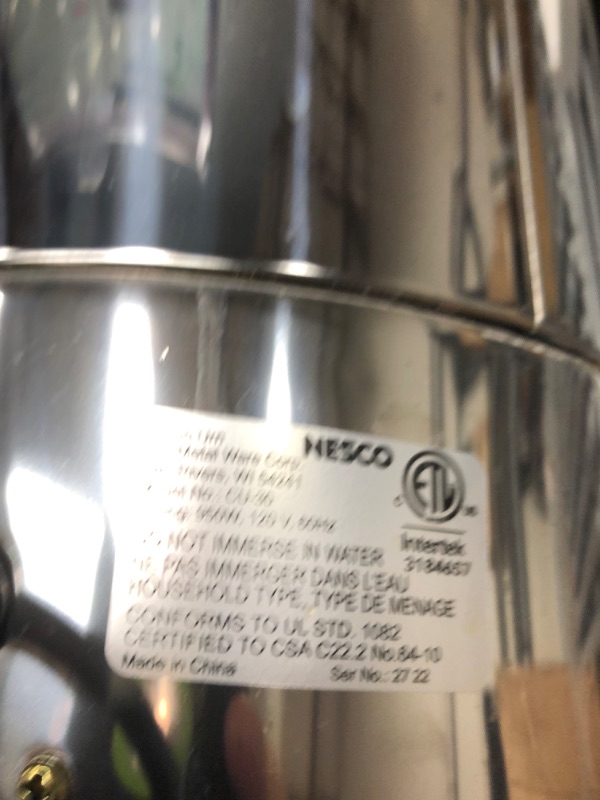 Photo 4 of Nesco Professional Coffee Urn, 30 Cups, Stainless Steel
