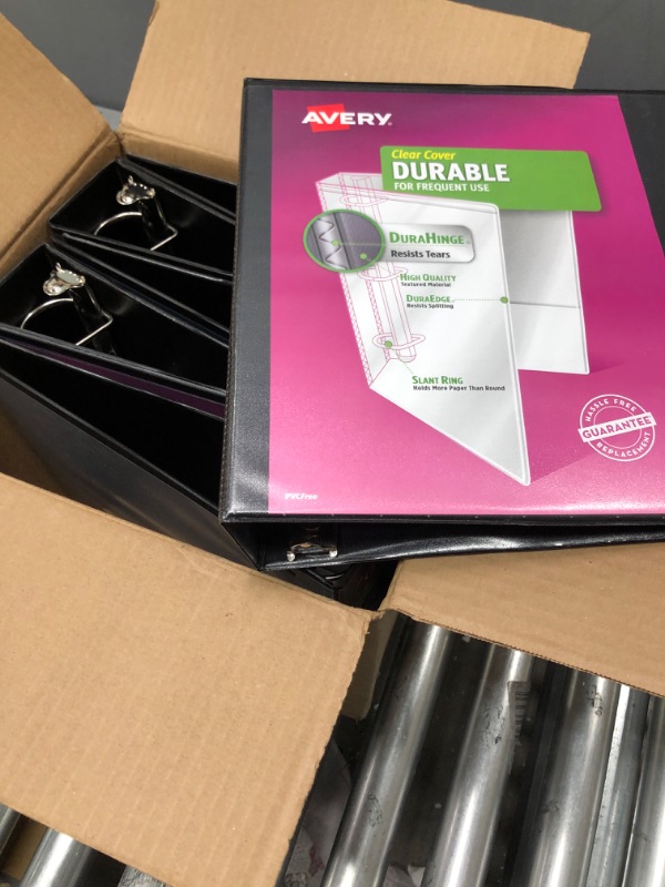Photo 1 of Avery Durable View 3 Ring Binder, 2 Inch Slant Rings, 6 Black Binders (17031) 2" 6 Pack