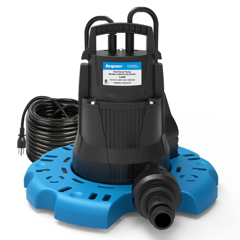 Photo 1 of (PARTS ONLY)ACQUAER 1/4 HP AUTOMATIC SWIMMING POOL COVER PUMP, 115 V SUBMERSIBLE PUMP WITH 3/4” CHECK VALVE ADAPTER & 25FT POWER CORD, 2250 GPH WATER REMOVAL FOR POOL, HOT TUBS, ROOFTOPS, WATER BEDS AND MORE
