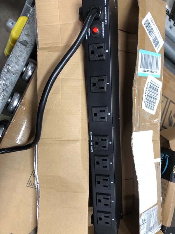 Photo 3 of PDU Power Strip Surge Protector - 1U Rack Mount Protection Power Outlet Strip W/ AC Filter - PylePro PCO850 & 19-Inch 1U Server, Vented Shelves for Good Air Circulation Cantilever Wall Rack, Black