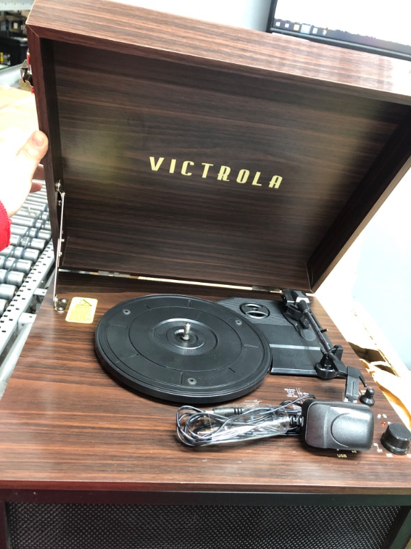 Photo 3 of Victrola VTA-75-ESP Liberty 5-in-1 Turntable Music EntertainmentCenter with Bluetooth Wireless FM Radio USB Recorder Wood (Espresso)