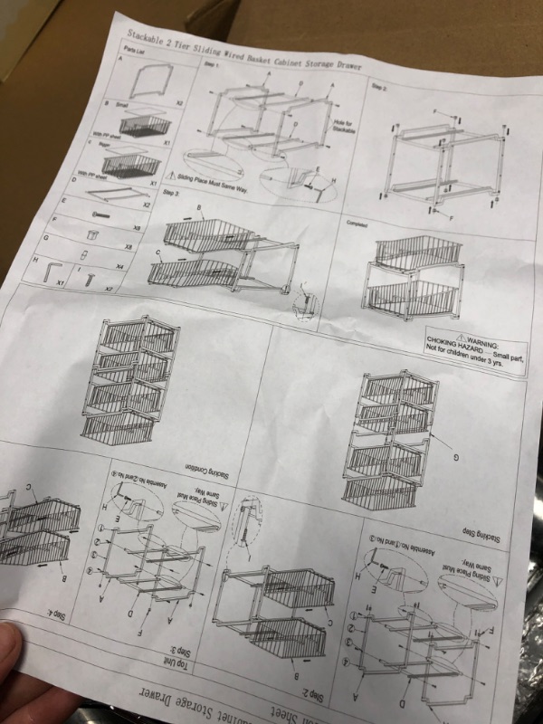 Photo 1 of  Pull Out Cabinet Organizer, 2-Tier Sliding Cabinet Organizer, Stackable Under Sink Cabinet Organizer with Storage Basket Drawers, for Kitchen, Bathroom, Silver