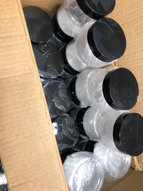 Photo 3 of 4oz Plastic Containers with Lids 50 Pack BPA Free, Bulk Clear Empty Refillable Round Sugar Scrub small 4 Oz Plastic Jars with Lids for Cosmetics, Lotions, Body Butters, Liquid Slime & Beauty Products