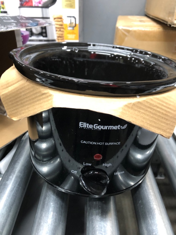 Photo 2 of *** POWERS ON *** Elite Gourmet MST-350B# Electric Slow Cooker, Adjustable Temp, Entrees, Sauces, Stews & Dips, Dishwasher Safe Glass Lid & Crock (3 Quart, Black) 3 Quart Black