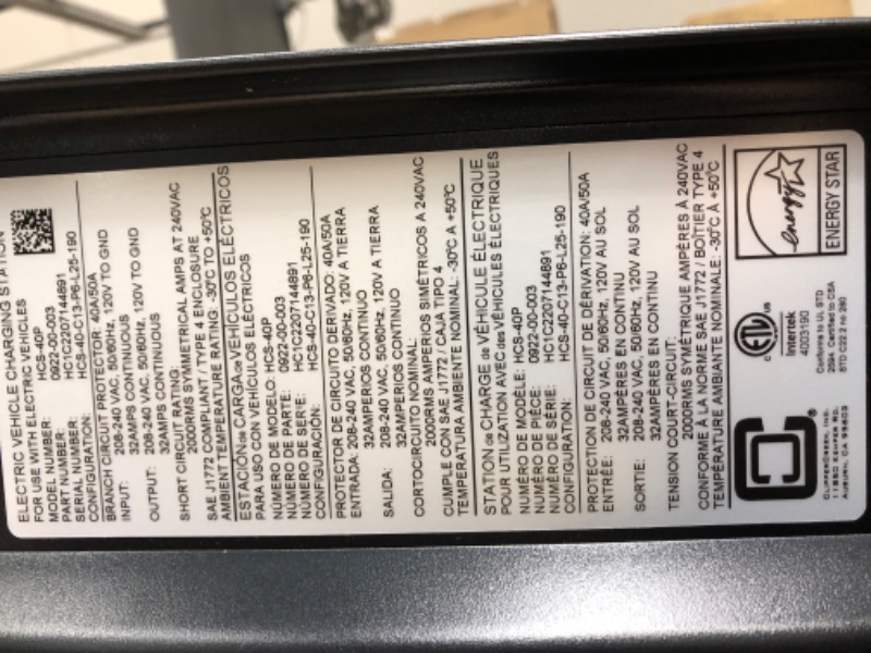 Photo 4 of ClipperCreek Level 2 EV Charger, Safety Certified, 32 Amp, 240v, NEMA 14-50 Plug, 25ft Cable, J1772, Compatible with All Electric Vehicles, HCS-40P Home Electric Car Charging Station by Enphase Plug-in NEMA 14-50 32 Amp