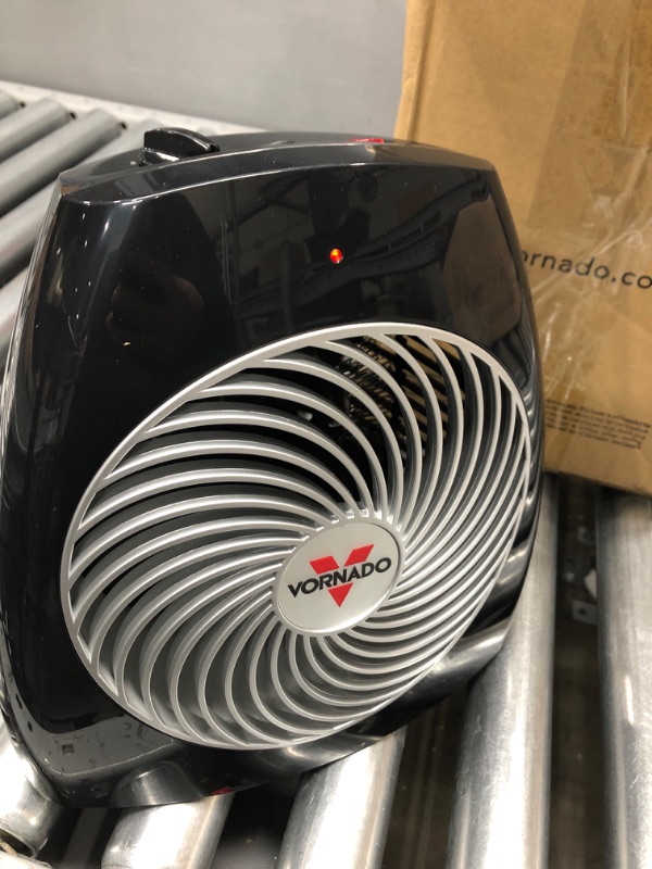 Photo 2 of *** POWERS ON *** Vornado MVH Vortex Heater with 3 Heat Settings, Adjustable Thermostat, Tip-Over Protection, Auto Safety Shut-Off System, Whole Room, Black