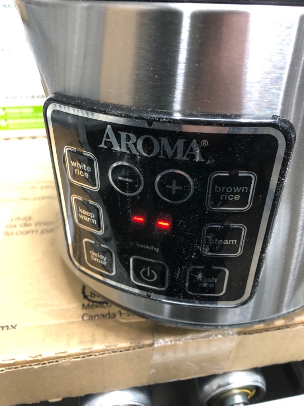 Photo 5 of *DAMAGED*  Aroma Housewares ARC-914SBD Digital Cool-Touch Rice Grain Cooker and Food Steamer, Stainless, Silver, 4-Cup (Uncooked) / 8-Cup (Cooked) Basic