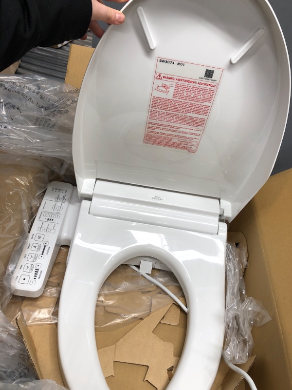 Photo 4 of **  SEE NOTES** TOTO SW3074#01 WASHLET C2 Electronic Bidet Toilet Seat with PREMIST and EWATER+ Wand Cleaning, Elongated, Cotton White C2 Elongated Cotton White