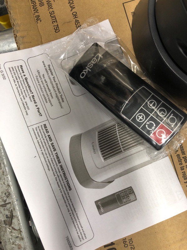 Photo 3 of Lasko 1500W Digital Ceramic Space Heater with Remote, 755320, Silver