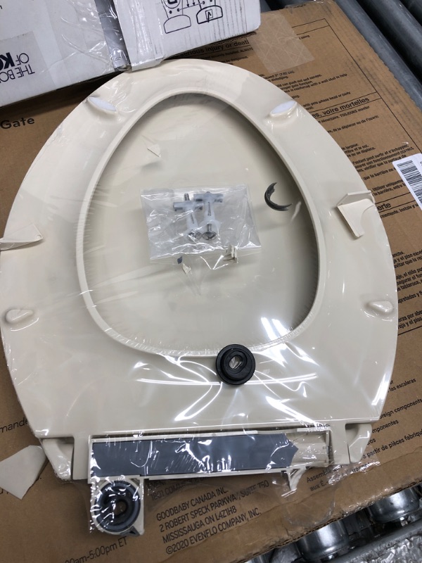 Photo 2 of *DAMAGED* Kohler 4636-RL-47 Cachet READYLATCH Quiet Close Elongated Toilet SEAT, Almond Ready Latch Elongated Almond