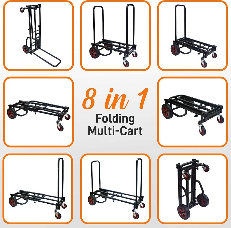 Photo 2 of Adjustable Professional Equipment - Compact 8-in-1 Folding, Foldable and Lightweight, Hand Truck/Dolly/Platform Cart, Extends Up to 27.52'' to 44.25'' - Pyle PKEQ48 27.52'' x 17''