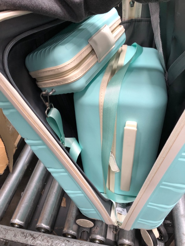 Photo 1 of Joyway 20" Carry-On Suitcases & 14" Cosmetic Bag & 7" Small Bag, Lightweight Polypropylene Carrying Case with TSA Lock, Rigid Luggage with Swivel Wheels (light green, 20in Carry-On) 20in Carry-On light green