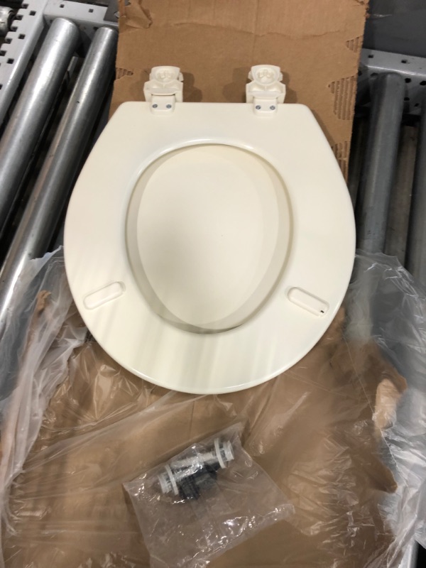 Photo 1 of CHURCH 540EC 346 Toilet Seat with Easy Clean & Change Hinge, ROUND, Durable Enameled Wood, Biscuit/Linen