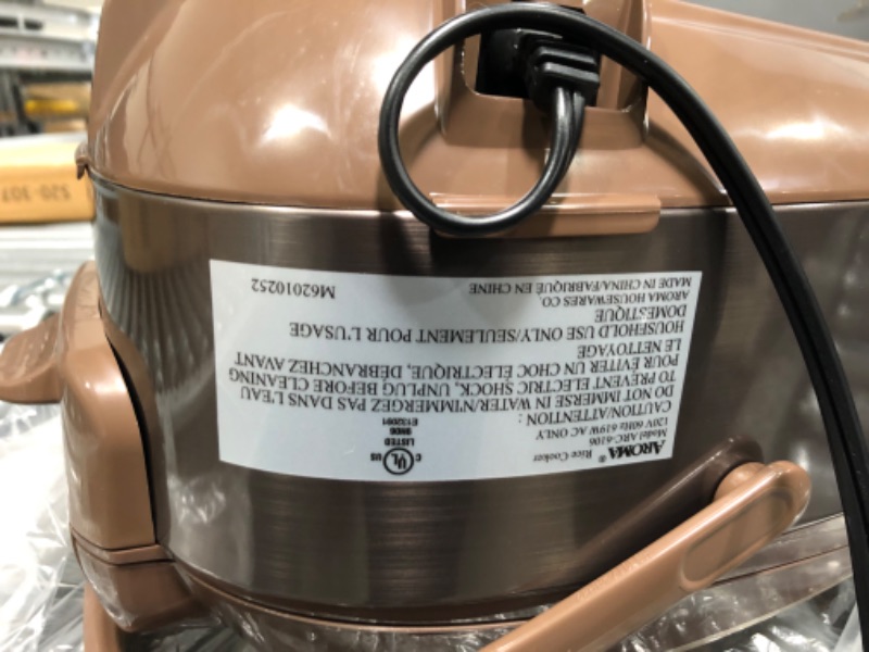 Photo 8 of Aroma Housewares ARC-6106 Aroma Professional 6 Cups Uncooked Rice, Slow Cooker, Food Steamer, MultiCooker, Champagne