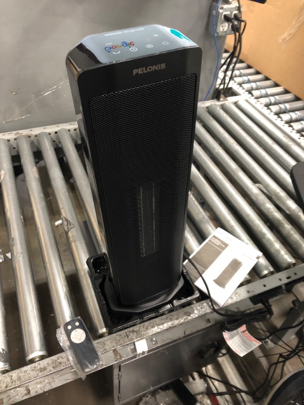 Photo 3 of Pelonis 1500W Tower Space Heater for Indoor use in with Oscillation, Remote Control, Programmable Thermostat, Timer, Touch Screen, Tip-over Switch and Overheat Safety Protection, Black PTH21ERLBB PTC Heater Black