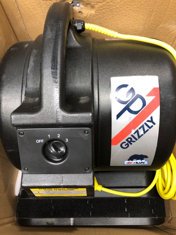 Photo 2 of *** POWERS ON *** B-Air Dryer Airmovers B-Air Grizzly ETL Approved Dryer Airmover Black