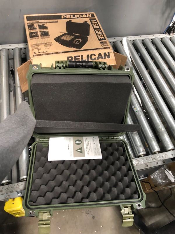 Photo 4 of Pelican 1450 OD Green Equipment Case with Foam 13" x 16" x 6.88" Olive Drab With Foam Single