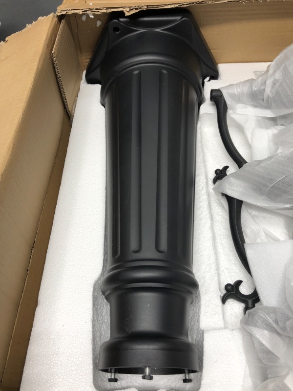 Photo 2 of *** PARTS ONLY *** PARTPHONER 3-Head Outdoor Lamp Post Light Birdcage, Waterproof Outside Black Street Light Pole with Clear Glass Shade for Yard, Garden, Patio, Path, Driveway Back