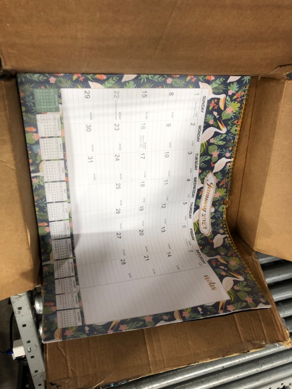 Photo 2 of Upgraded 2023-2024 Wall Calendar 22"x17"-18 Month Large Desk Calendar Jan. 2023 - Jun. 2024?Twin-Wire Binding +Notes+Large Ruled Blocks Daily Planners?F 1d) Color-1