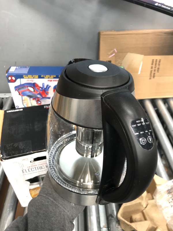 Photo 2 of ***INCOMPLETE, KETTLE ONLY*** Chefman Electric Kettle w/ Temperature Control, 5 Presets, LED Indicator Lights, 360° Swivel Base, BPA Free, Stainless Steel, 1.8 Liters Stainless Glass Temperature Control Kettle