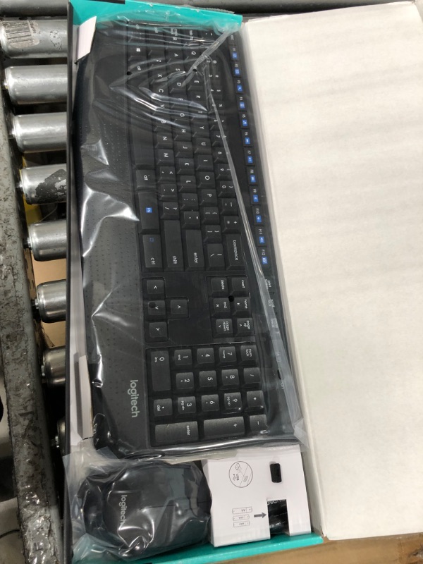 Photo 2 of Logitech MK345 Wireless Combo Full-Sized Keyboard with Palm Rest and Comfortable Right-Handed Mouse, 2.4 GHz Wireless USB Receiver, Compatible with PC, Laptop 1 pack