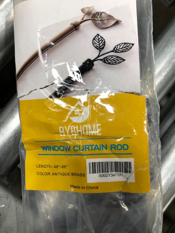 Photo 2 of *Factory Packaging/Stock Photo for Reference-See Photos* Rod Desyne Ivy 13/16" Window Curtain Rod 48" - 84" - Antique Brass
