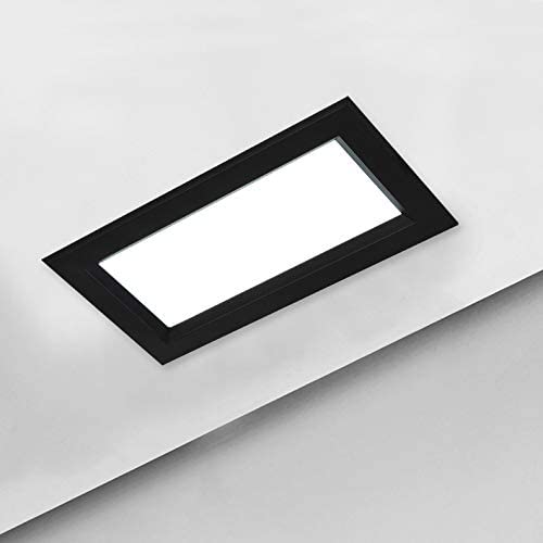 Photo 1 of *Missing Hardware* BRILLRAYDO 12W Rectangle LED Panel Lamp Ceiling Light PMMA Board Grille Light Recessed Flush Mounted Black Warm White
