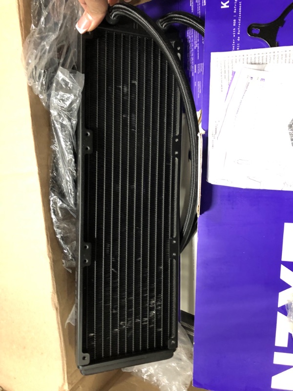 Photo 3 of NZXT Kraken X73 360mm - RL-KRX73-01 - AIO RGB CPU Liquid Cooler - Rotating Infinity Mirror Design - Improved Pump - Powered by CAM V4 - RGB Connector - AER P 120mm Radiator Fans (3 Included)