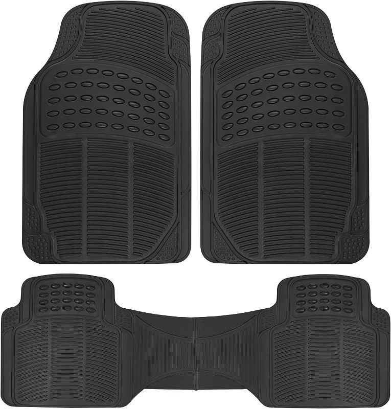 Photo 1 of 3 Piece Heavy Duty Front & Rear Rubber Floor Mats for Car 