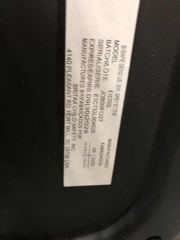 Photo 4 of Britax B-Safe Gen2 Infant Car Seat, Greystone SafeWash Gen2 Greystone Safewash