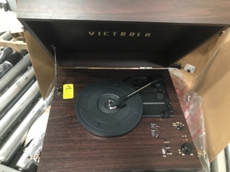 Photo 3 of Victrola VTA-75-ESP Liberty 5-in-1 Turntable Music EntertainmentCenter with Bluetooth Wireless FM Radio USB Recorder Wood (Espresso)