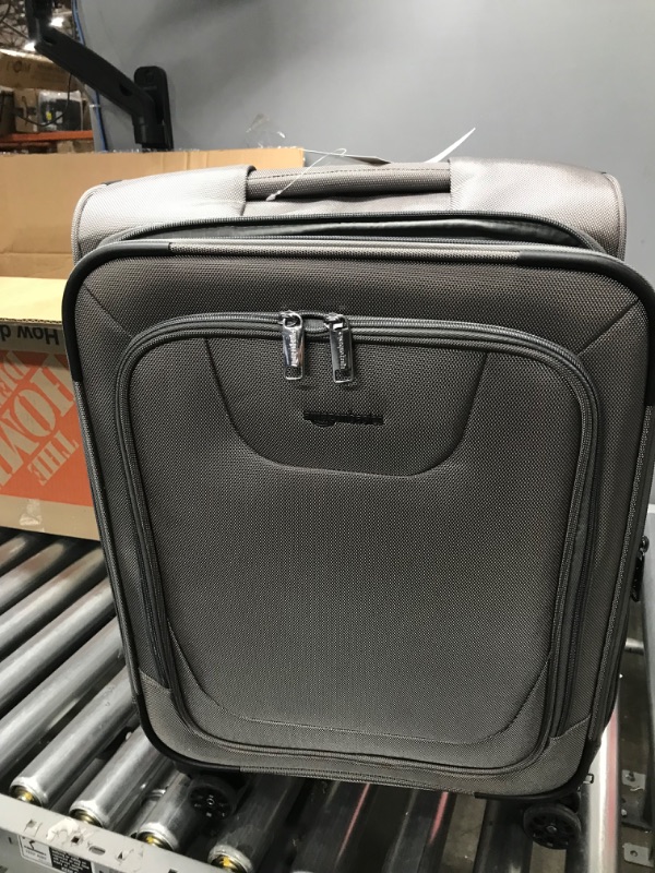 Photo 4 of Amazon Basics Expandable Softside Carry-On Spinner Luggage Suitcase With TSA Lock And Wheels - 23 Inch, Grey Grey 23-inch Suitcase