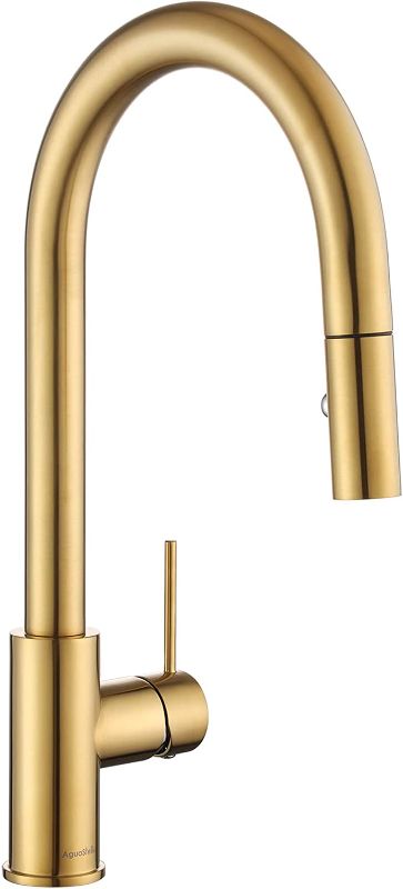 Photo 1 of AguaStella AS60BG Brushed Gold Kitchen Sink Faucet with Pull Down Sprayer Single Handle